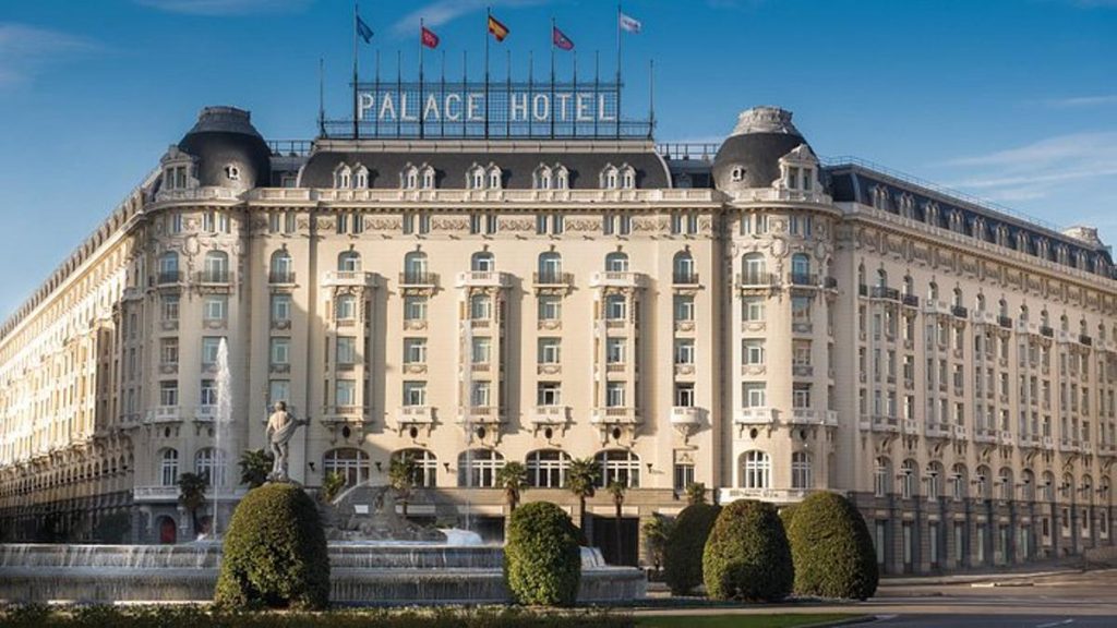 Façade of the Palace Hotel in Madrid