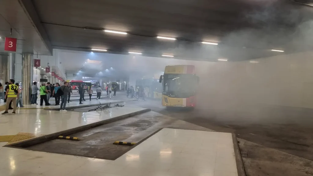 Bus station smoke drill