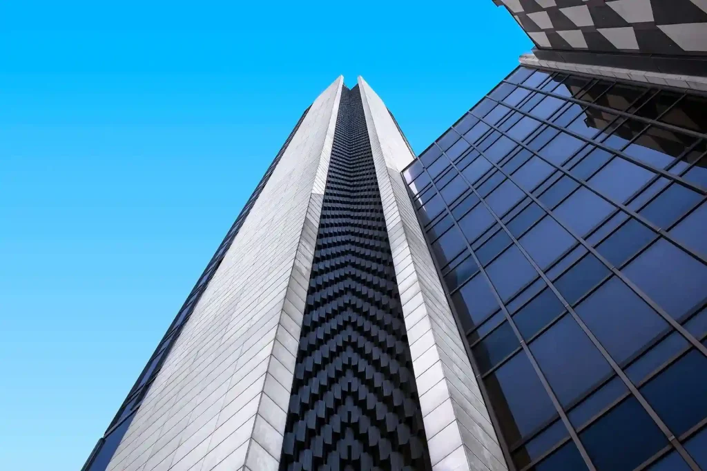 Detail of the facade of the Diagonal Vertical building in Barcelona.